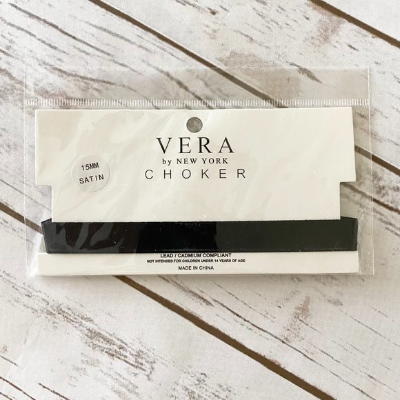 New Vera by New York Women's Black Satin Choker Necklace Fashion Jewelry - Picture 3 of 3